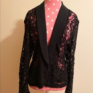 INC Lace Beautiful Blazer Black XL